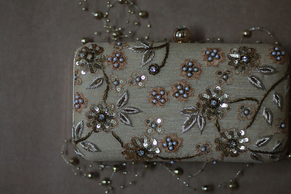 Avanche by Janhavi - Sequin and Pearl Detailing Clutch