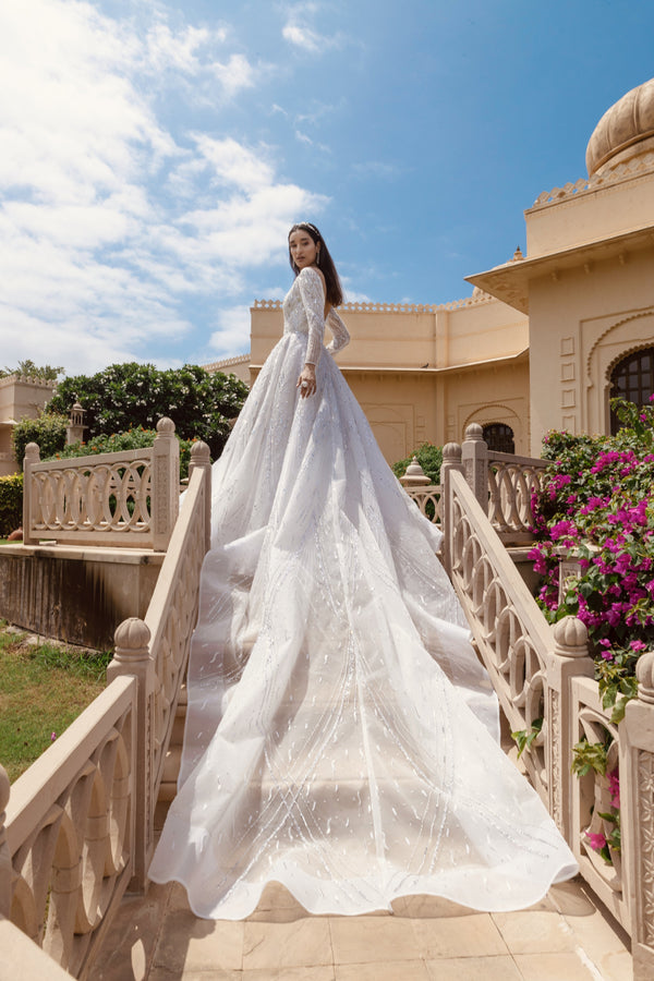 Amit GT - White Mirabel Scintilla Gown
