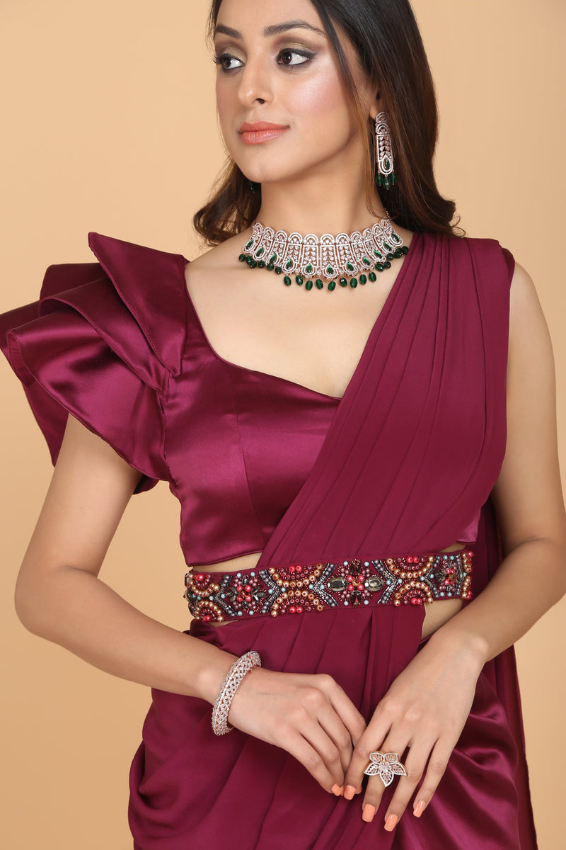 Buy Silver sequin embellished ruffle blouse and lehenga by Masumi Mewawalla  at Aashni and Co