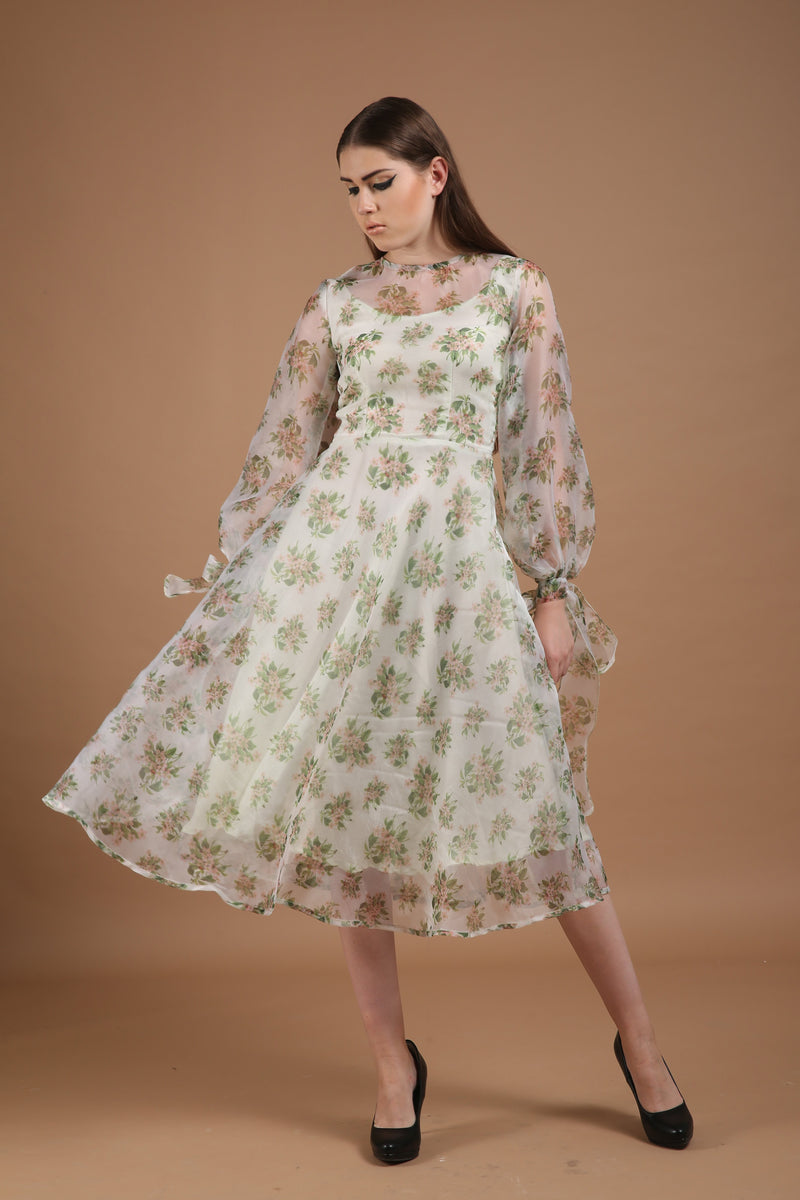 Joya Floral Organza Long Dress Set