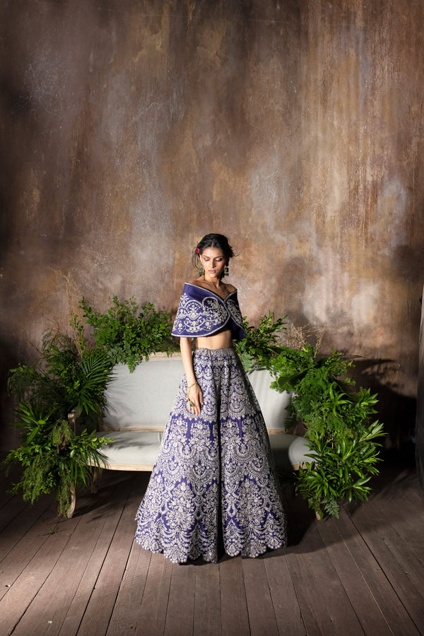 Jayanti Reddy - Purple Embroidered Lehenga Set