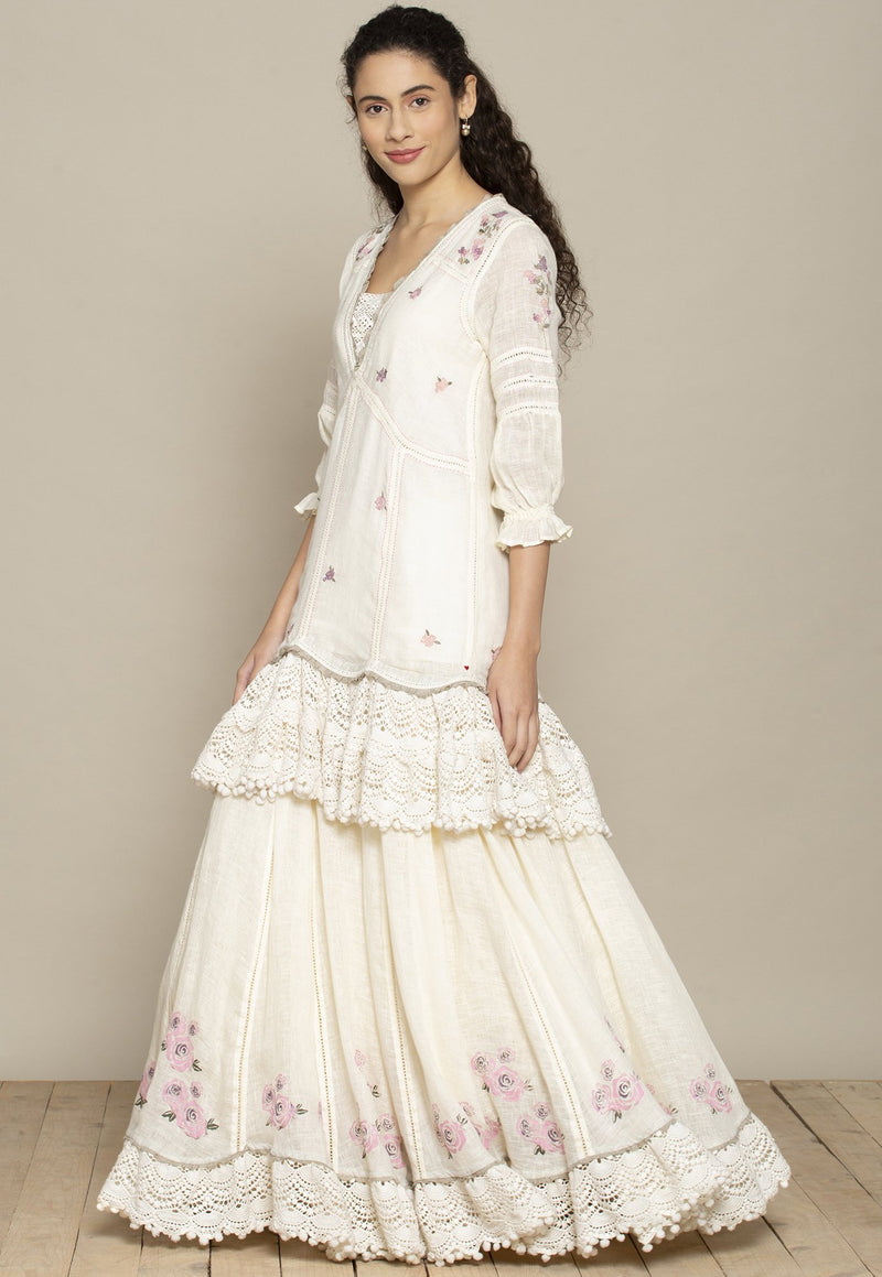 Kaveri - A galaxy of stars lazy daisy long top and bed of roses skirt