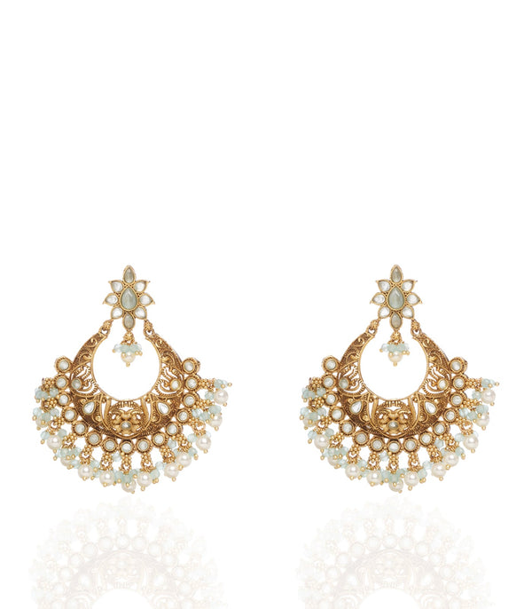 Preeti Mohan - Chandni Gold Plated Chandbali Earring With Pearls