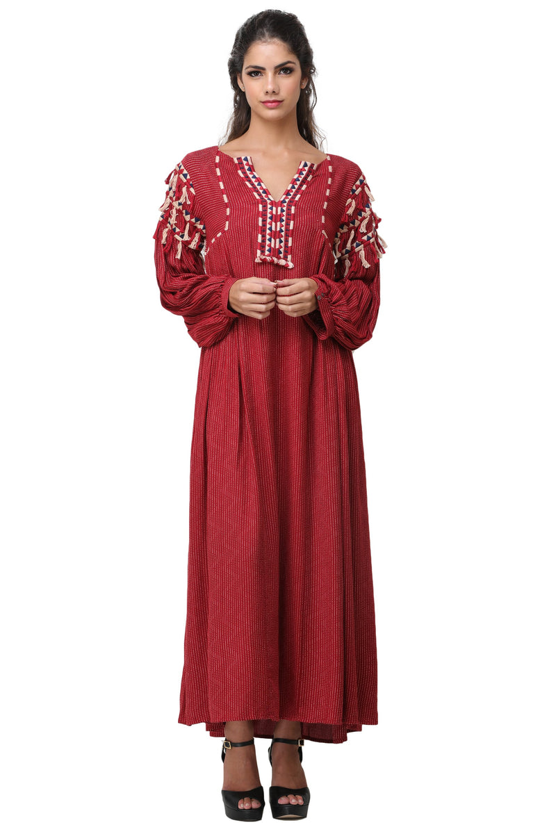 Pinnacle By Shruti Sancheti - Red Embroidered Maxi