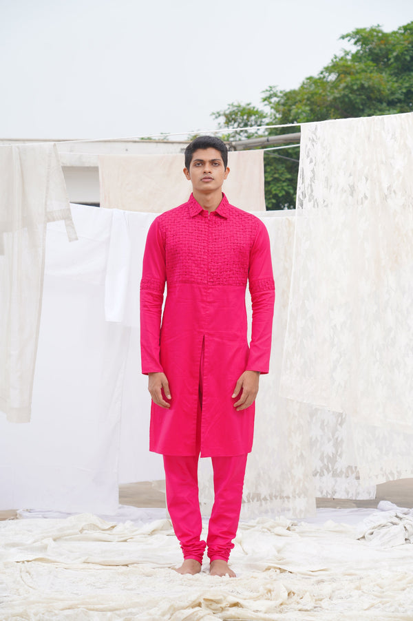 Runit Gupta - Bold Pink Kurta Set