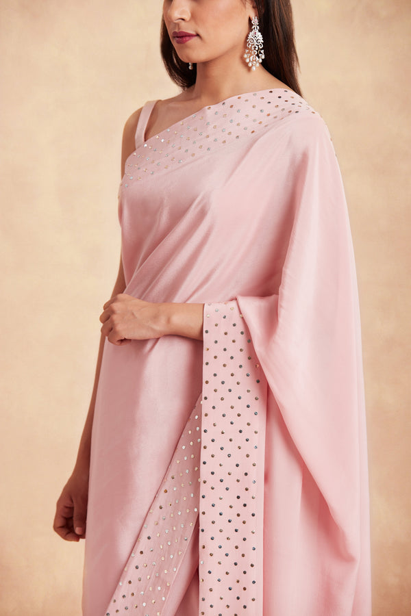 Sanjhana Reddy - Pink badla silk saree